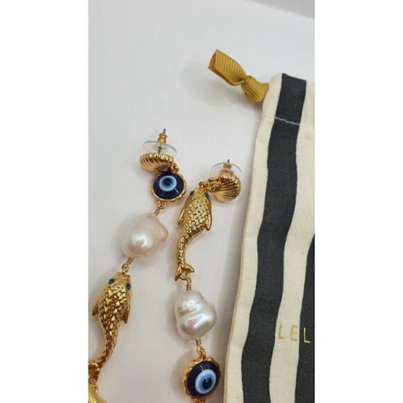 Lele Sadoughi Gold La Mer Linear Earrings - Picture 4 of 7